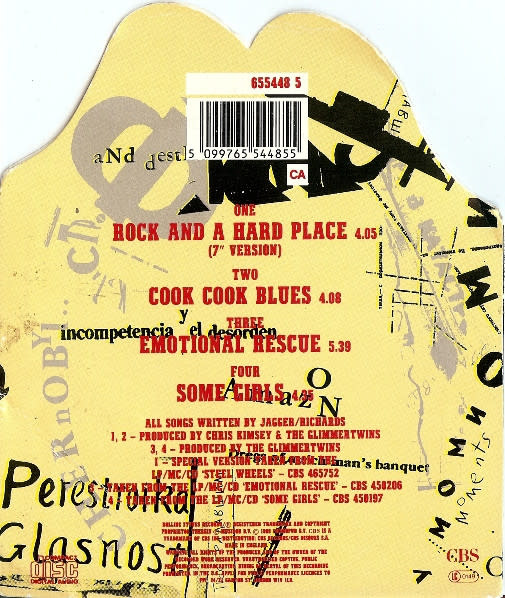 Rock/Pop Rolling Stones - Rock And A Hard Place ('89 UK CD Single) (USED CD - light scuff)
