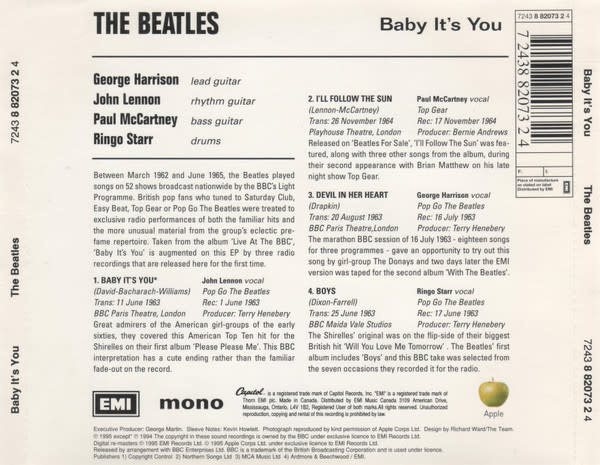 Rock/Pop The Beatles - Baby It's You (USED CD)