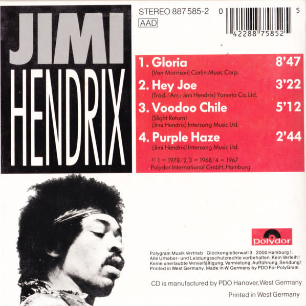 Rock/Pop Jimi Hendrix - Gloria (ep) (USED CD)