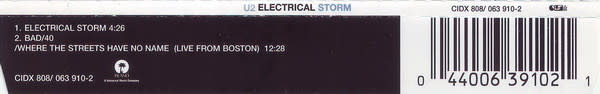 Rock/Pop U2 - Electrical Storm (USED CD Single)