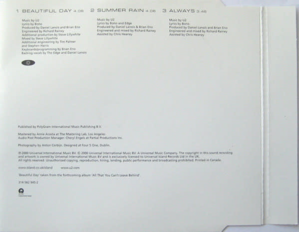 Rock/Pop U2 - Beautiful Day (USED CD Single)