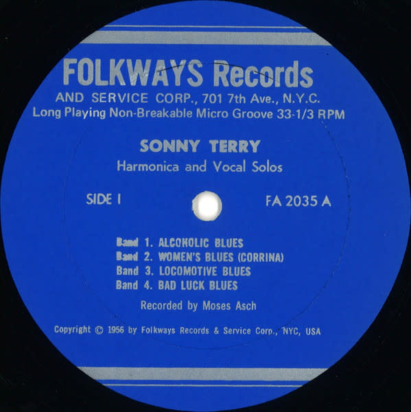 Blues Sonny Terry - Harmonica & Vocal Solos ('80 US) (VG++/VG+)