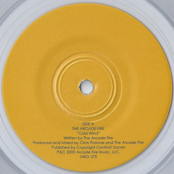 Rock/Pop Arcade Fire - Cold Wind / Brazil ('05 US 7", Clear Vinyl, Yellow Labels) (NM/NM)