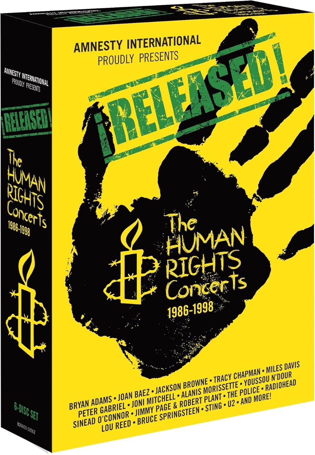 Rock/Pop Various ‎– ¡Released! The Human Rights Concerts (1986-1998) (USED 6-DVD BOXSET) (SEALED)