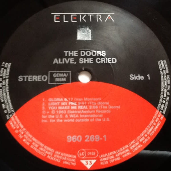 Rock/Pop The Doors - Alive She Cried ('80s EU Reissue) (VG/VG)