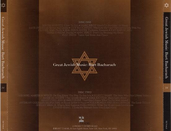 Experimental V/A - Great Jewish Music: Burt Bacharach (USED 2CD)
