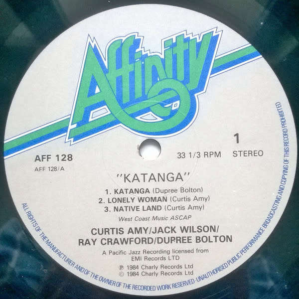 Jazz Curtis Amy & Dupree Bolton - Katanga! ('84 UK Reissue) (VG/VG)