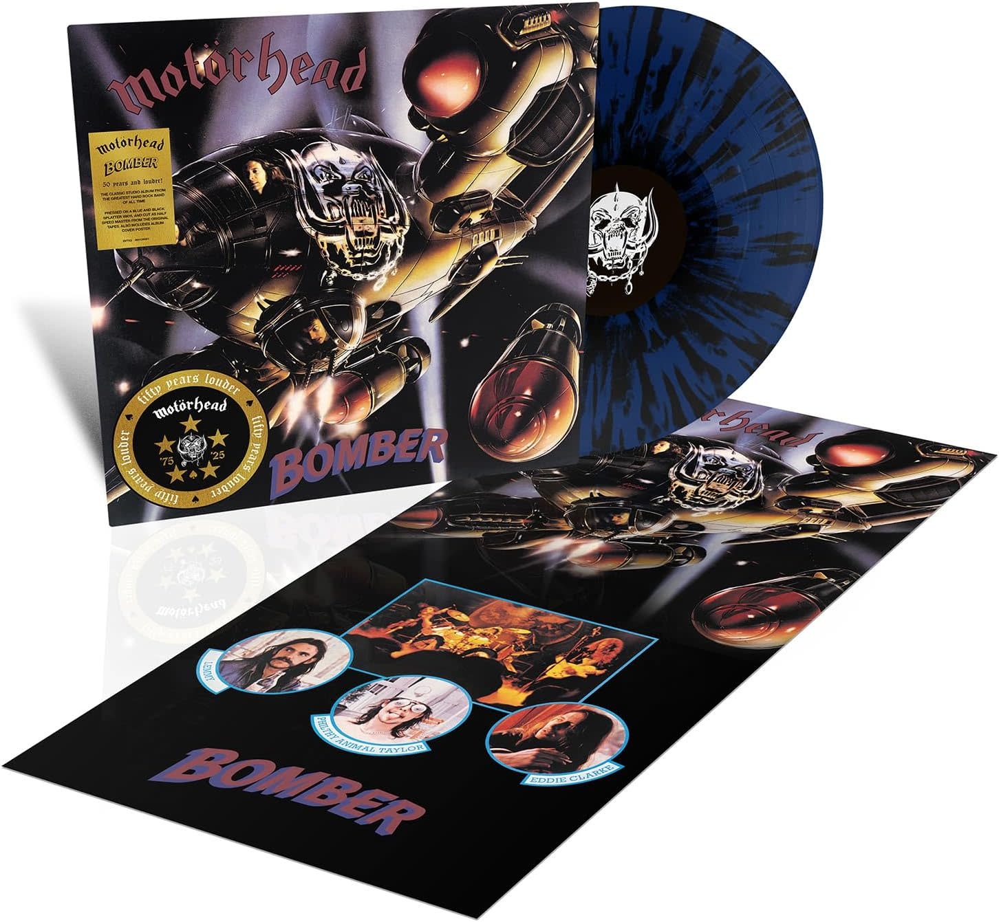Metal Motörhead - Bomber (Half Speed Master on Blue & Black Splatter Vinyl with Poster)