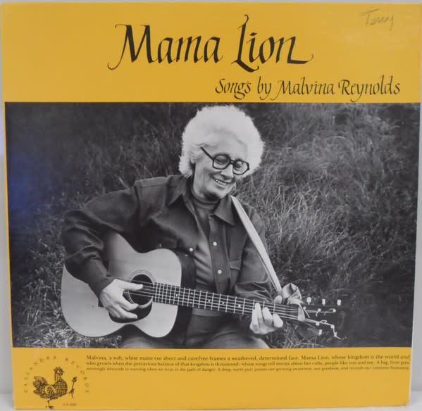 Folk/Country Malvina Reynolds - Mama Lion (VG, brief light tick at beginning of A1 & B6, otherwise VG++/VG+)