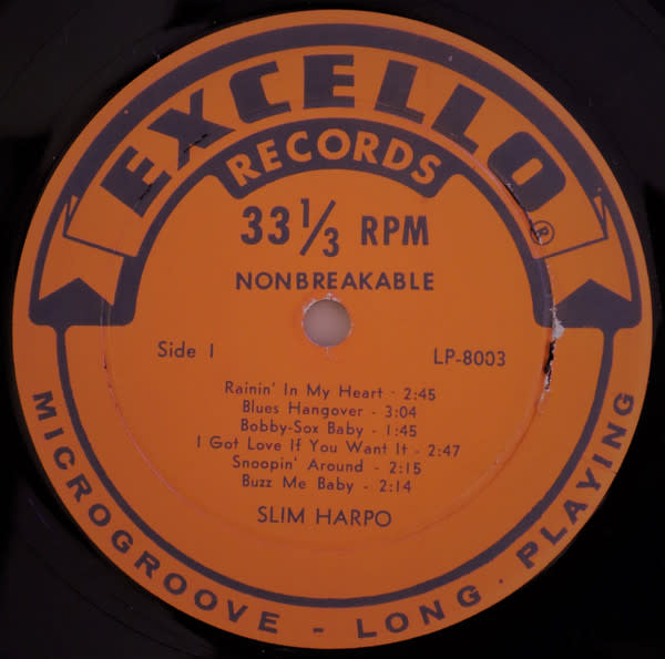 Blues Slim Harpo - Sings "Raining In My Heart..." ('61 US Mono Deep Groove) (VG, audible radial scratch on B6/G+, shelf/spine-wear, foxing stains, bit of scotch tape, creases)