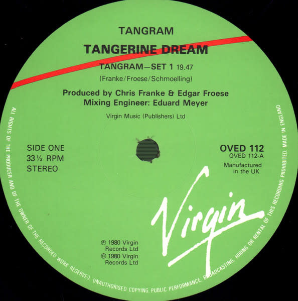 Krautrock Tangerine Dream - Tangram (UK Reissue) (VG/VG, creases, scotch tape holding seams together, stickers on cover)