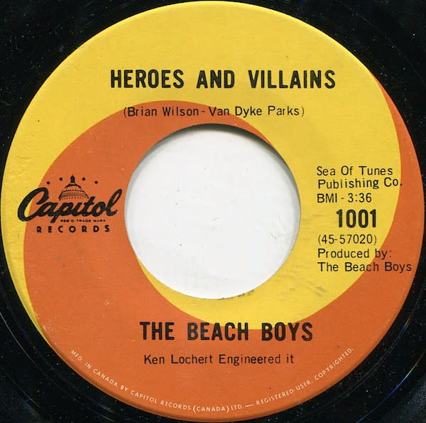 Rock/Pop The Beach Boys - Heroes And Villains / You're Welcome ('67 CA 7") (VG+, writing on labels)