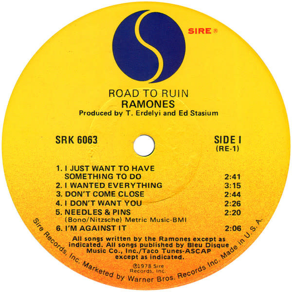 Rock/Pop Ramones - Road To Ruin ('78 US) (VG+/VG+)