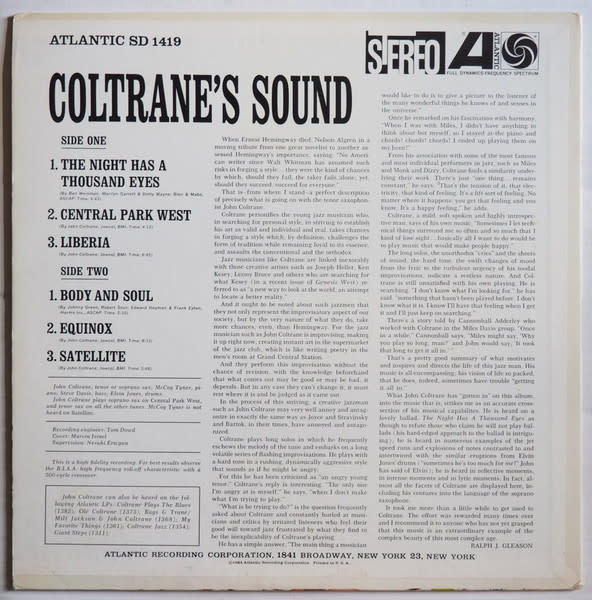 Jazz John Coltrane - Coltrane's Sound ('64 US Stereo) (VG/VG+)