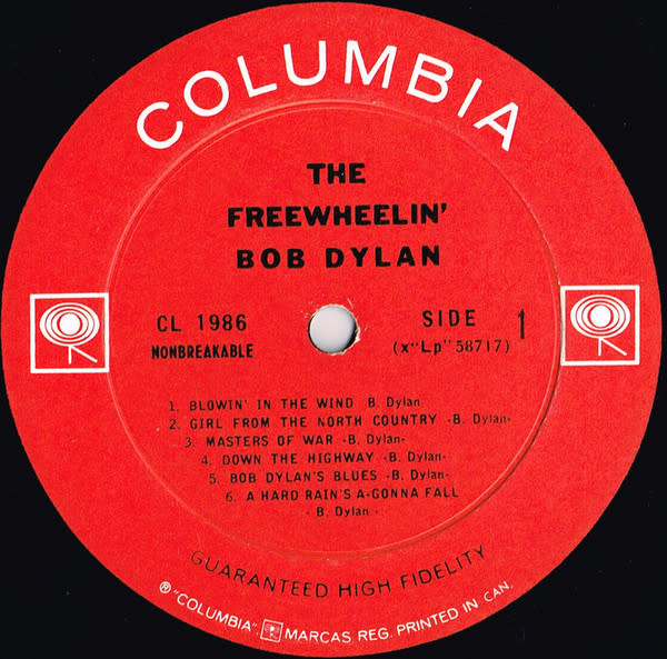 Rock/Pop Bob Dylan - The Freewheelin' Bob Dylan ('63 CA Mono - withdrawn songs on cover) (VG/VG+)