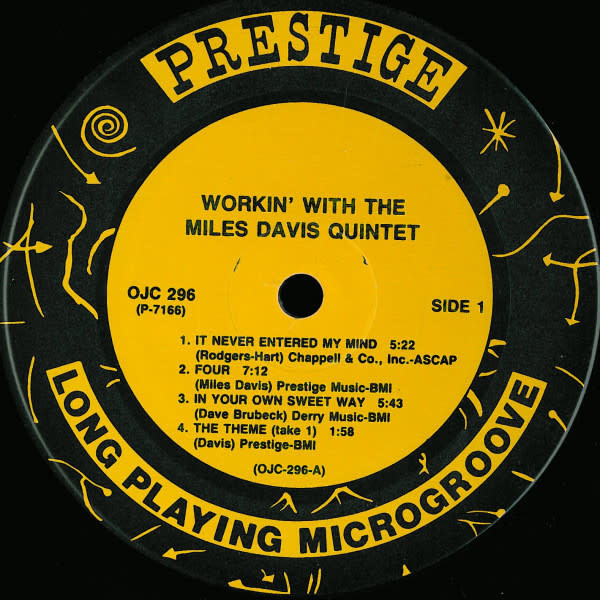 Jazz Miles Davis - Workin' With The Miles Davis Quintet (OJC Reissue) (VG++/VG+)