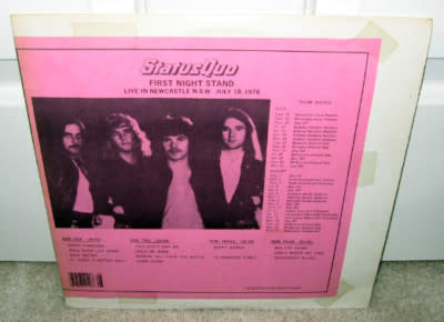 Rock/Pop Status Quo - First Night Stand: Live In Newcastle N.S.W. July 18, 1978 (Unofficial) (VG/VG+)