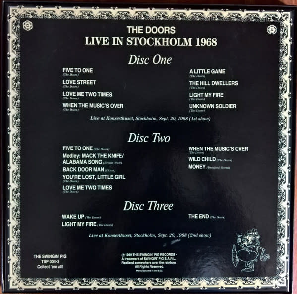 Rock/Pop The Doors - Live In Stockholm 1968 ('89 EU Unofficial 3LP Box Set) (NM/NM)