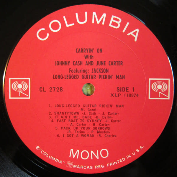 Folk/Country Johnny Cash & June Carter - Carryin' On With Johnny Cash & June Carter ('67 US Mono) (VG/VG+, bit of cover-warp)