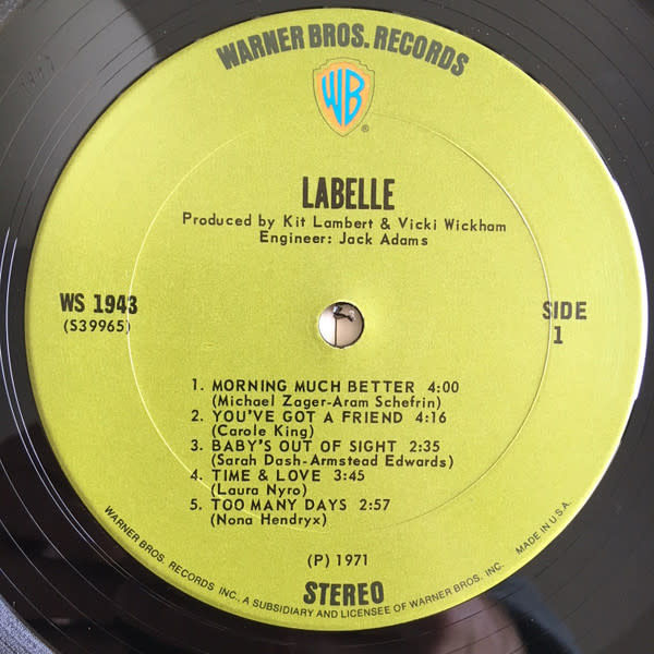 R&B/Soul/Funk Labelle - S/T ('71 US) (VG+/VG, wear + split to top seam, bit of spine-wear)