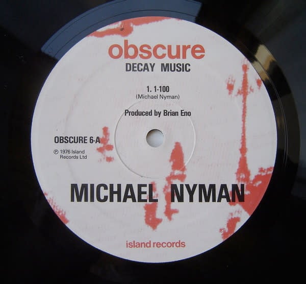 Experimental Michael Nyman - Decay Music ('76 UK) (VG+, light crackle/VG, lots of creases, edge/ring/shelf-wear)