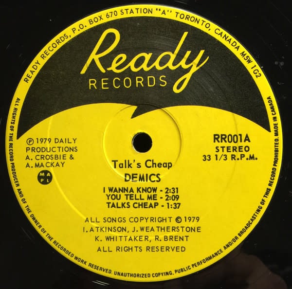 Punk/Hardcore Demics - Talk's Cheap (Repress) (VG+/VG)