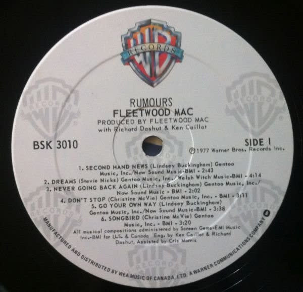 Rock/Pop Fleetwood Mac - Rumours (CA Reissue) (VG, surface noise at times/VG, light stain on cover)