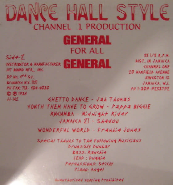 Reggae/Dub V/A - General For All General ('84 Jamaica) (VG+/VG+)