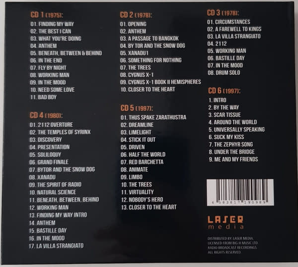 Rock/Pop Rush - Rush Box (Legendary Radio Broadcast Recordings) (6CD Set) (USED CD - light scuff)
