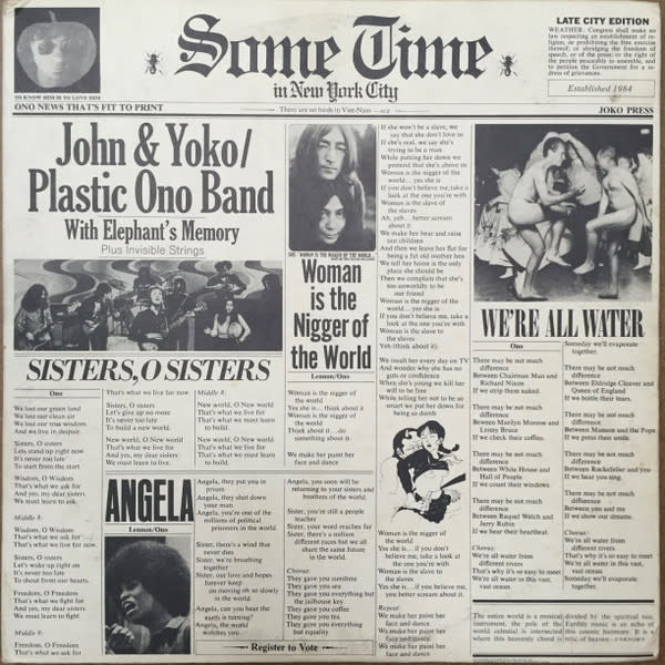 Rock/Pop John & Yoko / Plastic Ono Band with Elephant's Memory - Some Time In New York City ('72 CA) (VG, conservative grade/VG, 1-2 in. top seam split)
