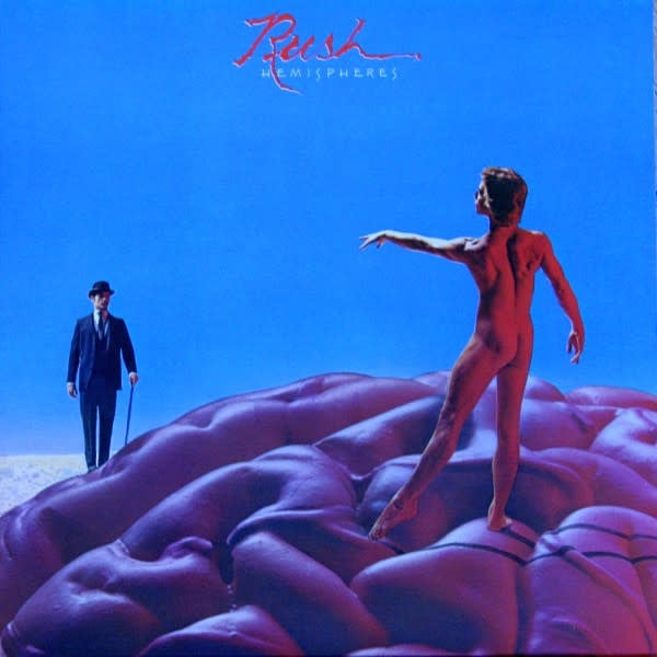 Rock/Pop Rush - Hemispheres ('78 CA Red Transparent Vinyl, without poster) (VG+/VG, creases, scuffs on cover)