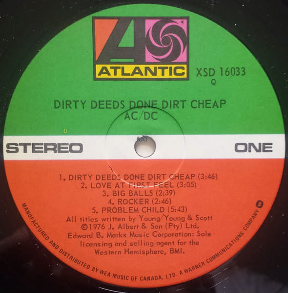 Rock/Pop AC/DC - Dirty Deeds Done Dirt Cheap ('81 CA) (VG, visually VG+ but has some surface noise at times/VG)