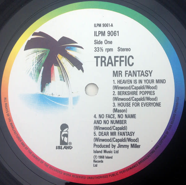 Rock/Pop Traffic - Mr. Fantasy ('87 UK) (VG, brief tick on B3/VG+, small near-split on top seam)