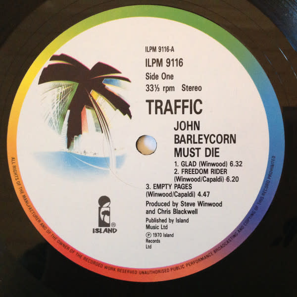 Rock/Pop Traffic - John Barleycorn Must Die ('87 UK) (VG+/VG+)