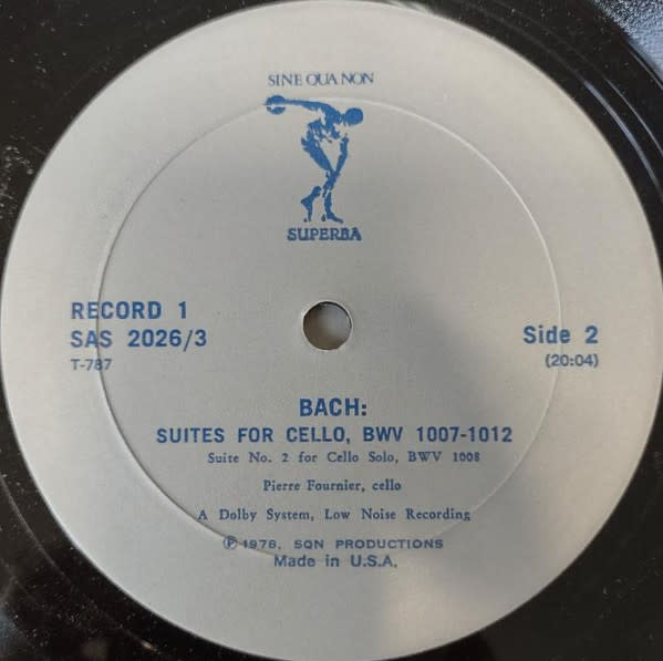 Classical Bach, Pierre Fournier - Suites For Cello, BWV 1007-1012 ('78 US 3LP Box) (VG+/VG)