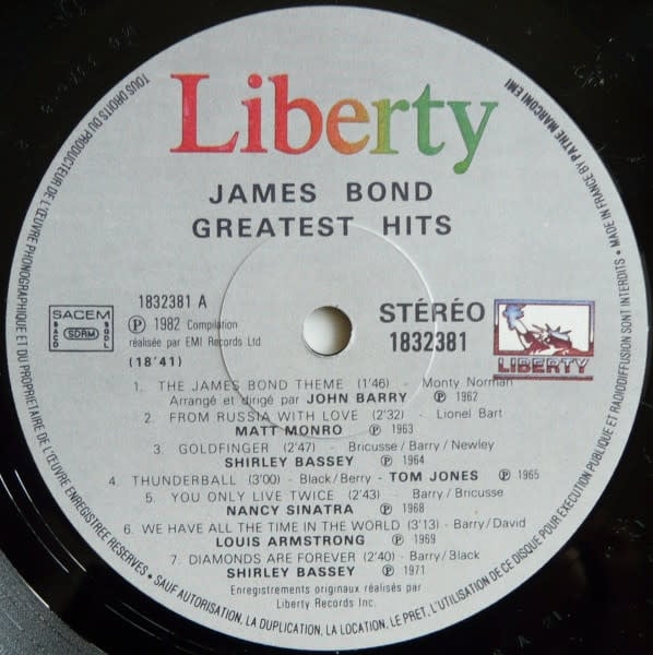 Soundtracks V/A - James Bond Greatest Hits ('82 France) (VG+/VG)