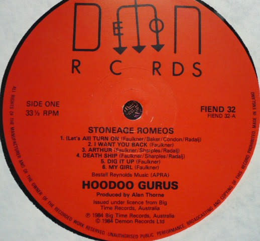 Rock/Pop Hoodoo Gurus - Stoneage Romeos ('85 UK) (VG+/VG+)
