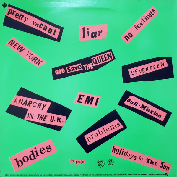 Rock/Pop Sex Pistols - Never Mind The Bollocks Here's The Sex Pistols (CA Reissue) (VG/VG, wear to top and bottom seams, creases)