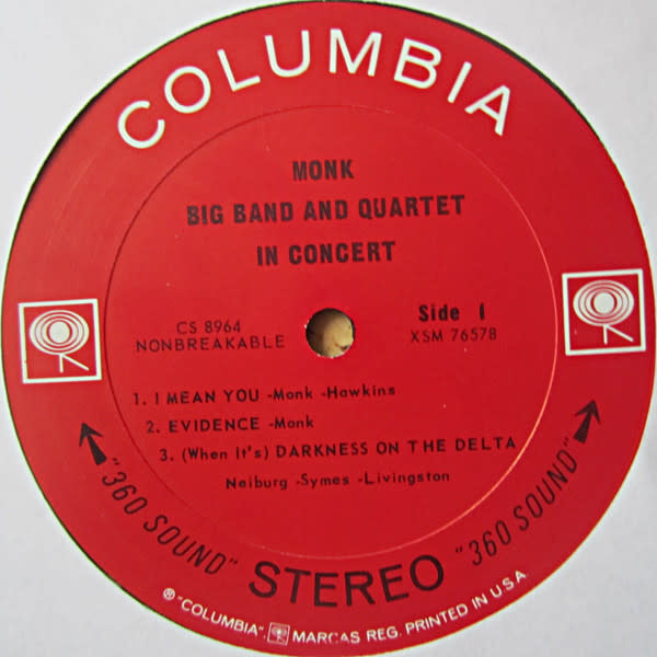Jazz Thelonious Monk - Big Band And Quartet In Concert ('64 US Stereo) (VG/VG)