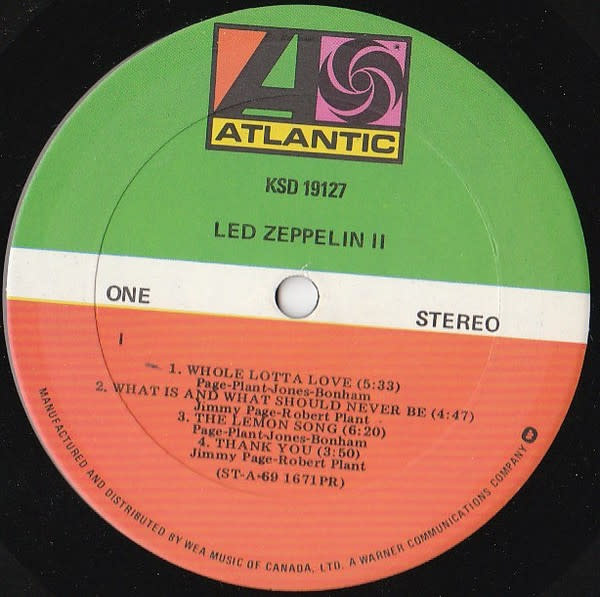 Rock/Pop Led Zeppelin - II ('77 CA) (VG/G+, 4 inch spine-split, otherwise VG)