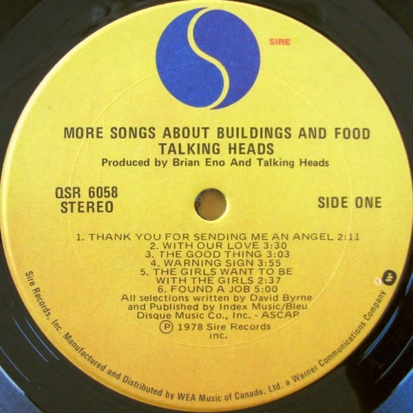 Rock/Pop Talking Heads - More Songs About Buildings And Food (CA Reissue) (VG++, conservative grade/NM, still in shrink w/album title sticker)