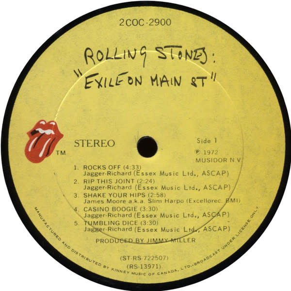 Rock/Pop The Rolling Stones - Exile On Main St. ('72 CA) (VG, plays VG+/VG, average shelf/spine-wear)