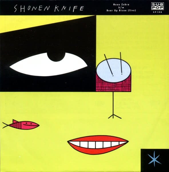 Rock/Pop Shonen Knife - Neon Zebra b/w Bear Up Bison (Live) ('91 US Grey 7") (VG+/VG+)