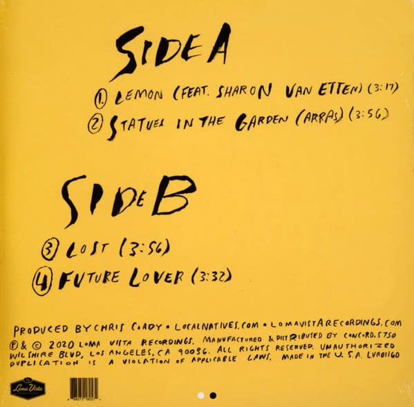 Rock/Pop Local Natives - Sour Lemon (Blue Vinyl 10") (VG+/VG+)