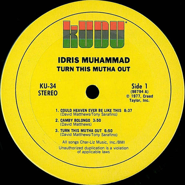 R&B/Soul/Funk Idris Muhammad - Turn This Mutha Out ('77 US) (VG+/VG, cut corner)