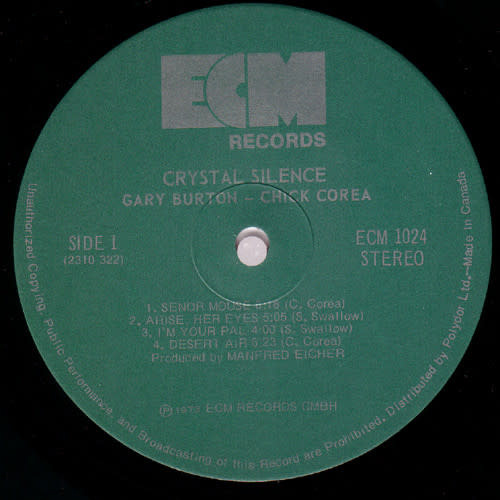 Jazz Gary Burton / Chick Corea - Crystal Silence ('77 CA) (VG++/VG+)