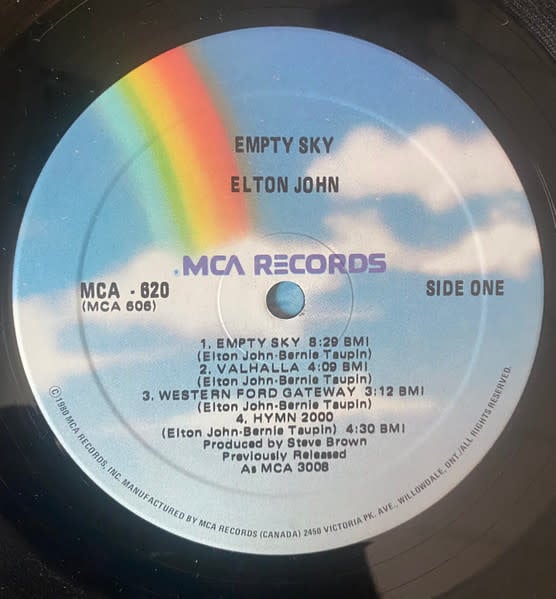 Rock/Pop Elton John – Empty Sky ('80 CA Reissue) (VG+/VG+)