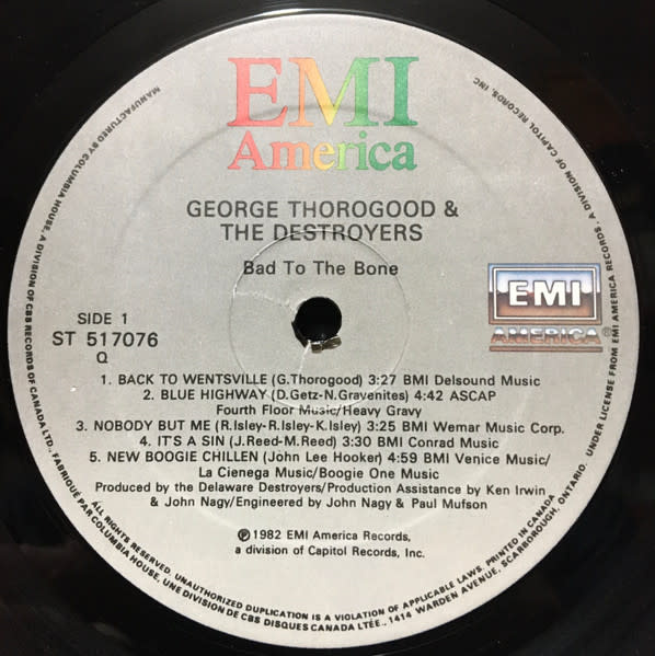Rock/Pop George Thorogood & The Destroyers - Bad To The Bone ('82 CA Columbia House) (VG++/VG+)