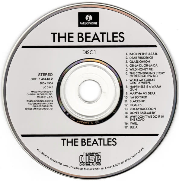 Rock/Pop The Beatles - S/T (White Album) ('87 US Numbered 037110, no long box) (USED 2CD - scuff on disc 2)