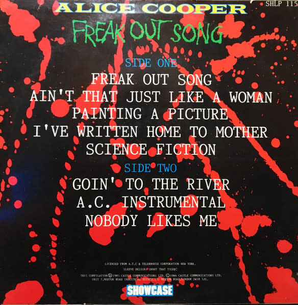 Rock/Pop Alice Cooper - Freak Out Song ('85 UK) (VG+/VG+, Side 1 label bubbling)